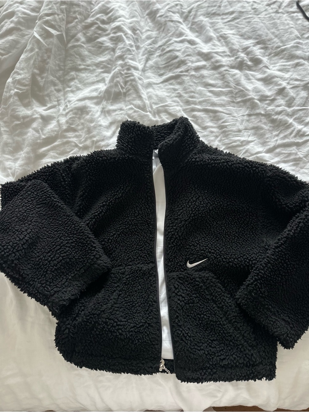 Nike Black Sherpa Teddy Zip Jacket